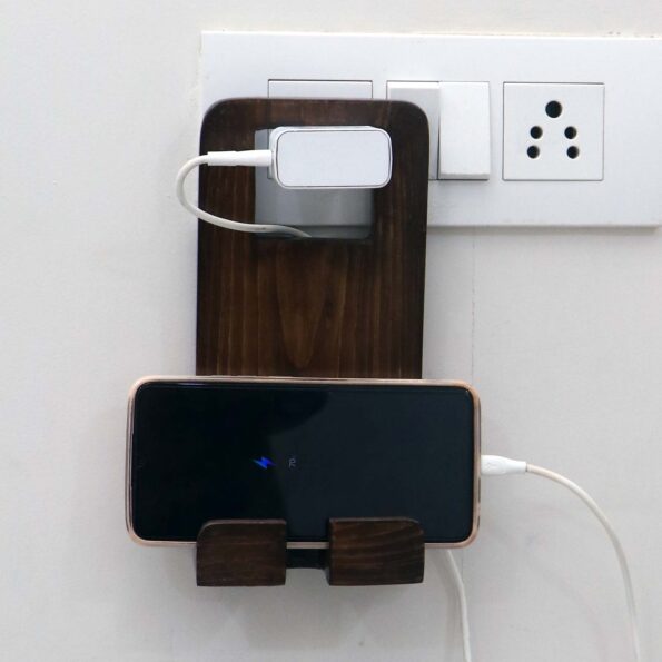 Mobile Stand for Home: Best Wooden Wall-Mounted Options in India (2026) 5 Wooden Wall Socket Mobile Phone Charging Rack Stand Holder