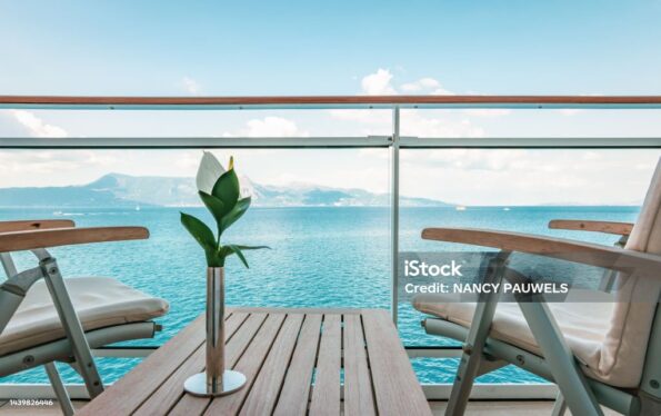 Balcony railing table and chair