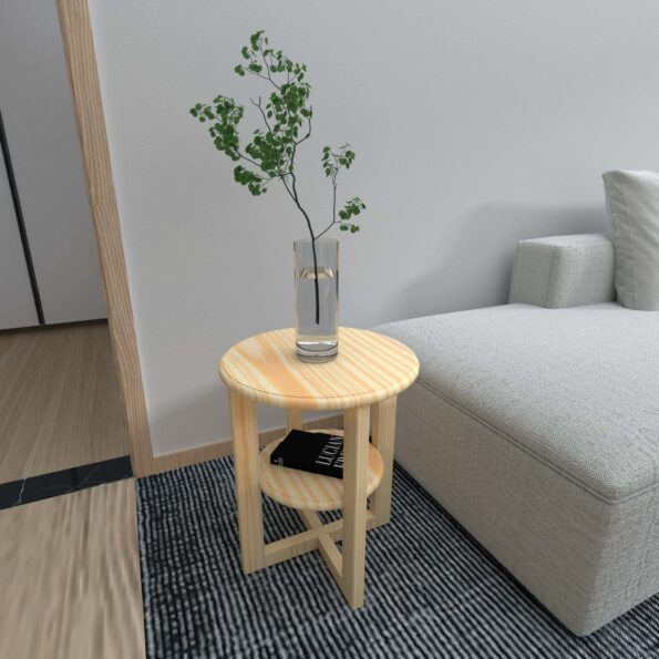 Modern Round Wood Side Table 04