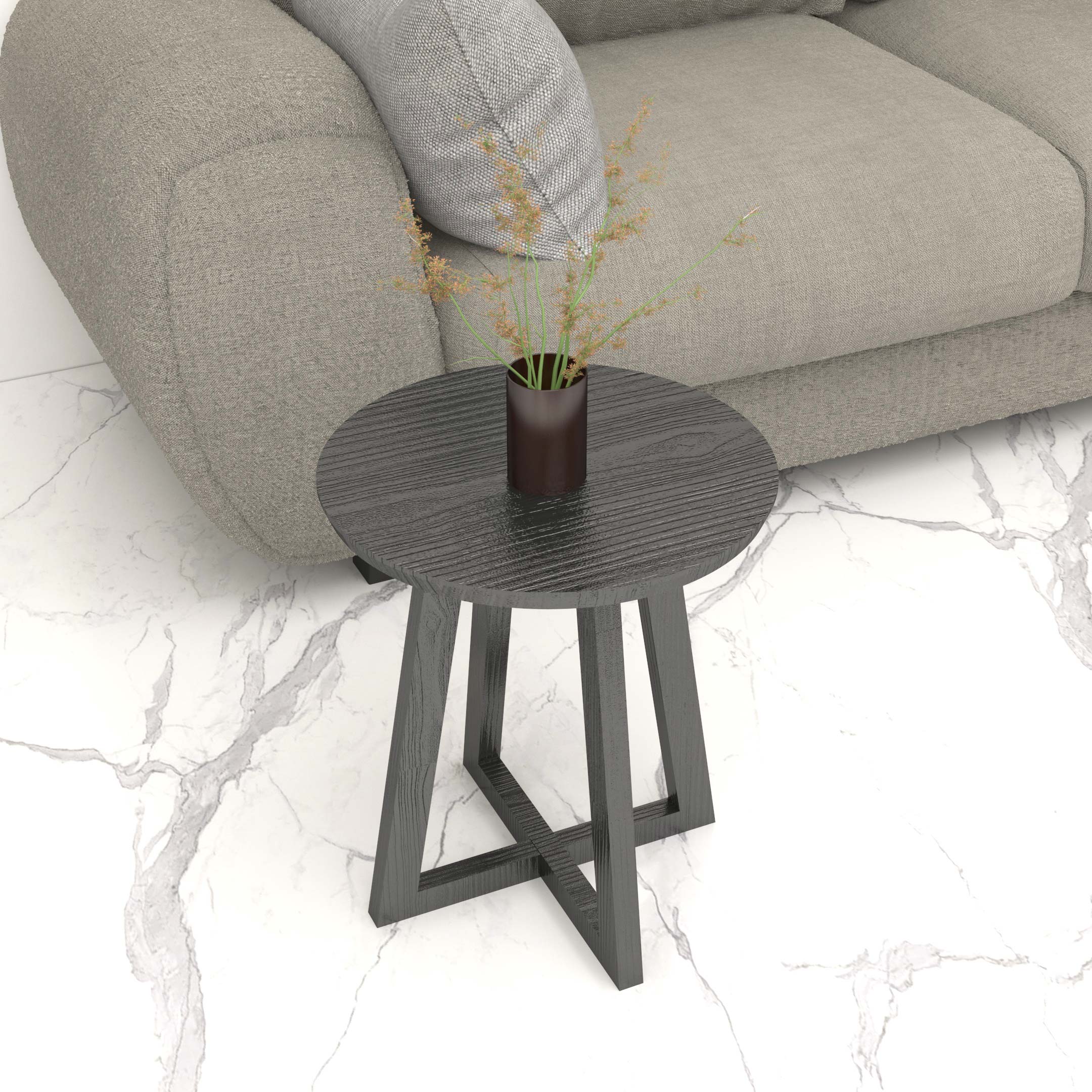 Modern Round Wood Side Table