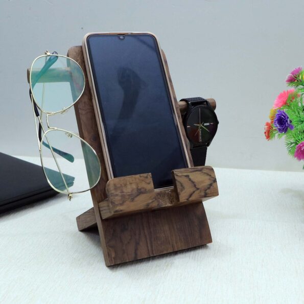 Wooden Mobile Stand Elegance For Your Device 04