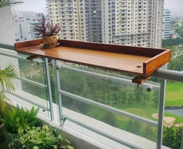 Balcony Railing Stand Wooden 04 1