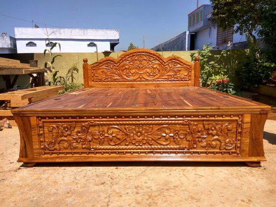 Wooden Box Bed Design New Model