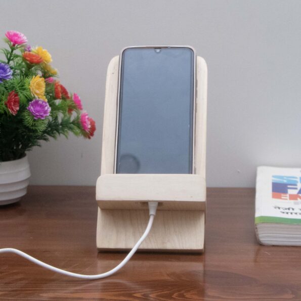 Wooden Mobile Stand Elegance For Your Device 02