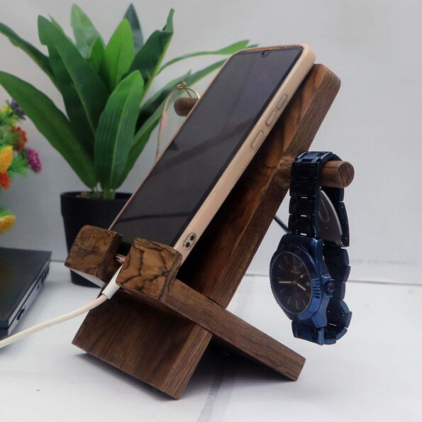 Wooden Mobile Stand Elegance For Your Device 03