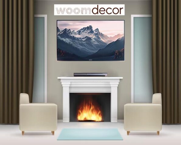 Elegante LED TV Unit with Fireplace