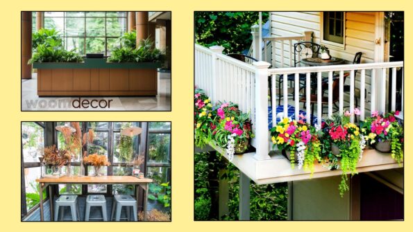 Railing Tables with Built in Planter Boxes Add Some