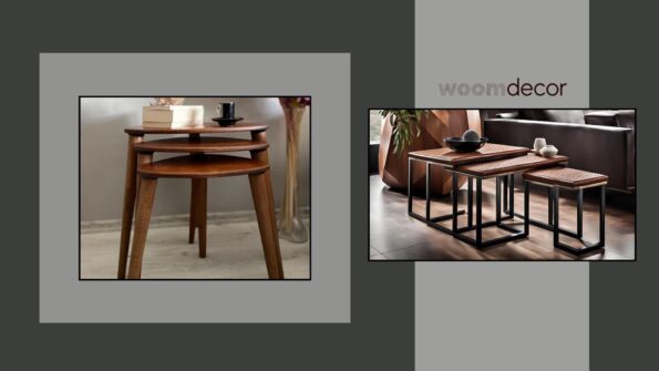 Rustic Dark Finish Nesting Tables