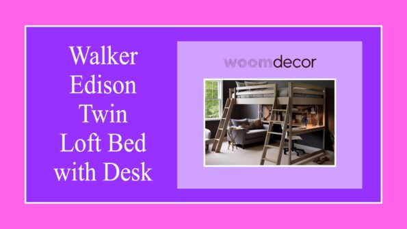 Walker Edison Twin Loft Bed with Desk