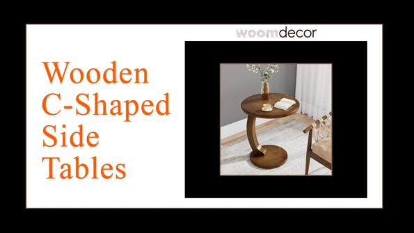 Wooden C Shaped Side Tables