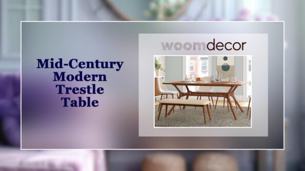 Modern Wooden Trestle Table For Contemporary Home 8 Mid Century Modern Trestle Table