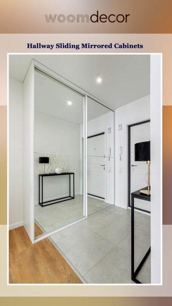 Sliding Mirrored Cabinets For Extra Storage 8 Hallway Sliding Mirrored Cabinets