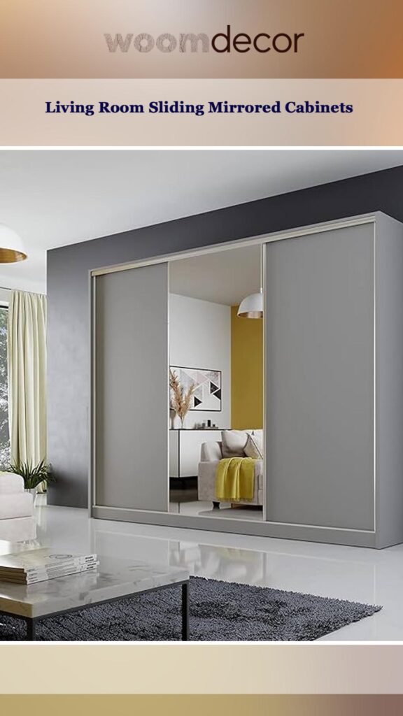 Sliding Mirrored Cabinets For Extra Storage 7 Living Room Sliding Mirrored Cabinets