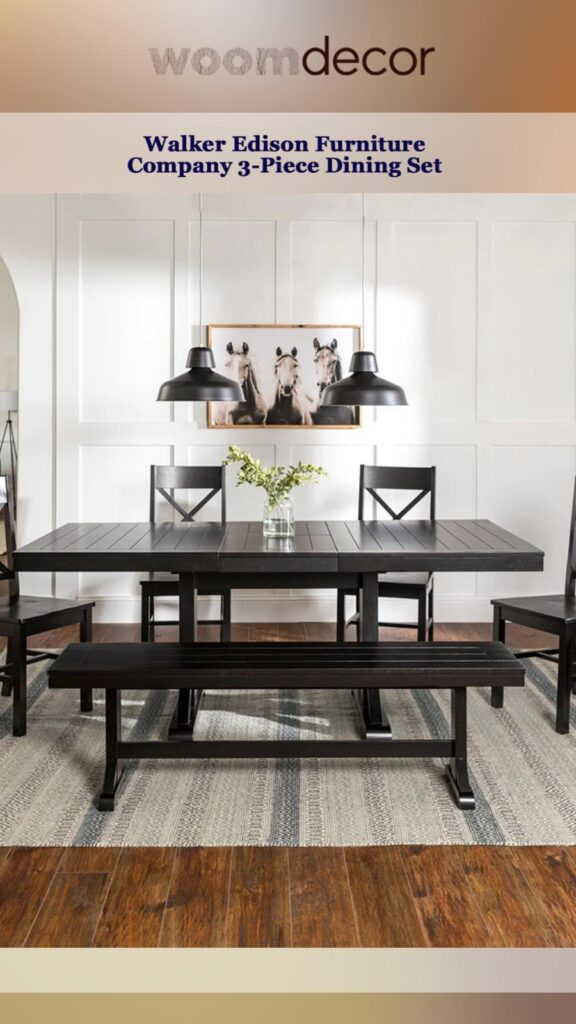 Walker Edison Furniture Company 3 Piece Dining Set