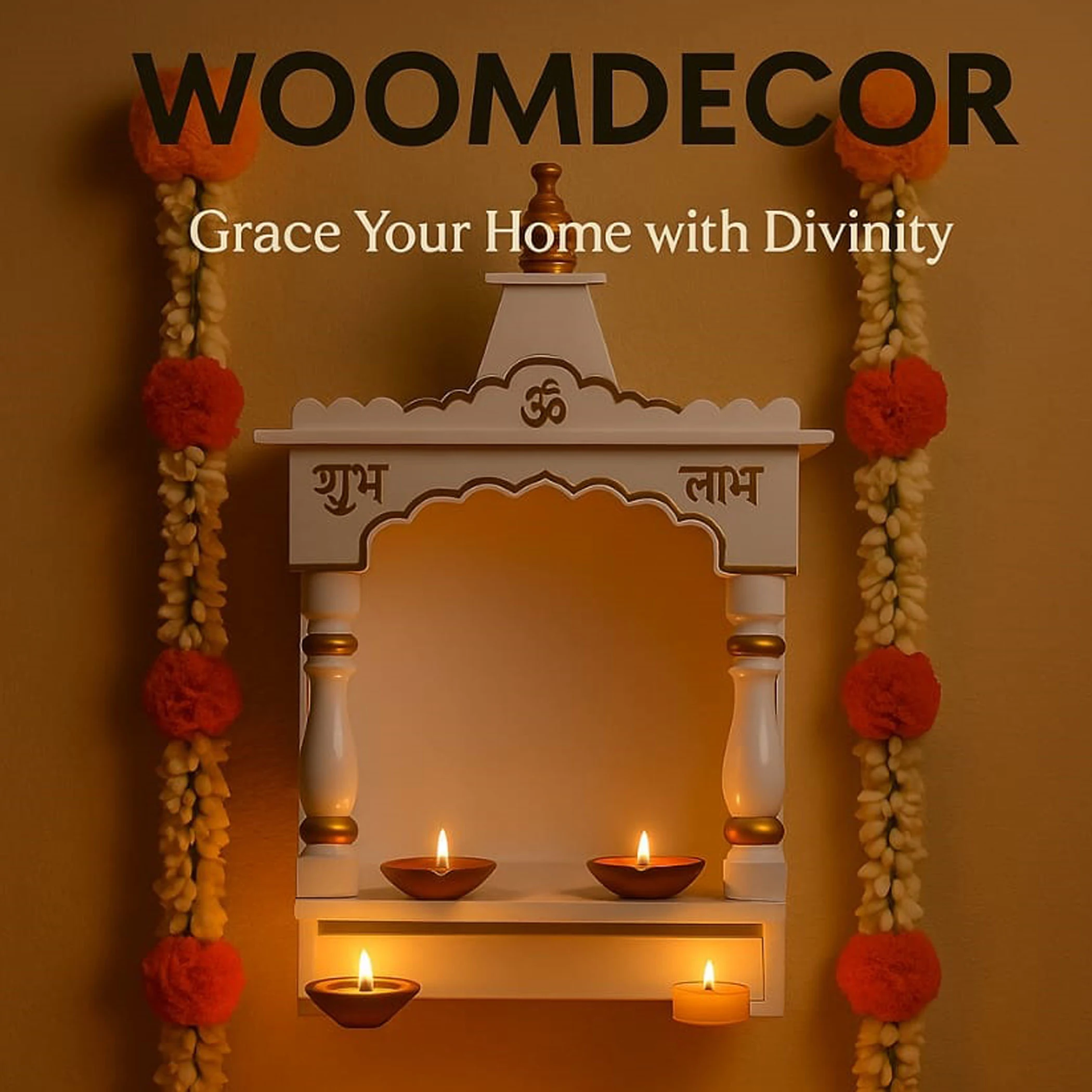 Wooden Pooja Mandir Stand For Home | Temple with Legs (PAYA)