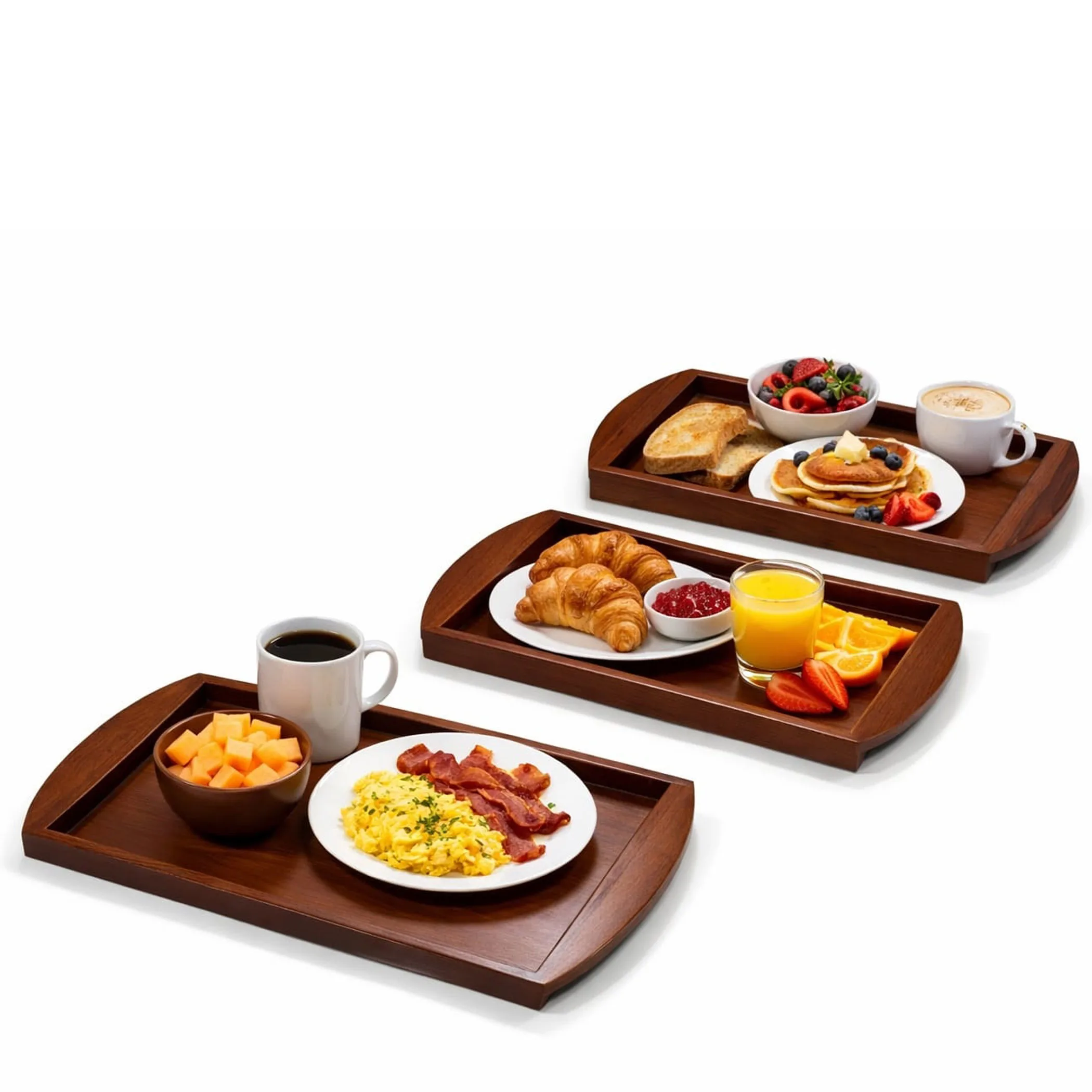 Teak Wood Veneer Serving Tray