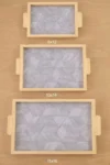 Pine Wood Serving Tray - Acrylic Handle 3-Piece Set