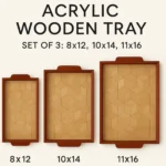Teak Wood Trays For Serving Premium Acrylic Sides