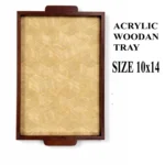 Teak Wood Trays For Serving Premium Acrylic Sides 5 WOOMDECOR acrylic SAGWAN-tray-2