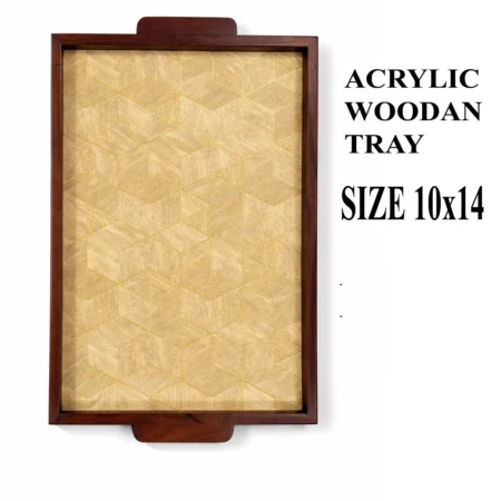 Teak Wood Trays For Serving Premium Acrylic Sides - Image 4