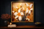 3D Textured White Lily Canvas Painting – Handmade Abstract White Lily Canvas Wall Art 🌸 4 wall canvas panting 5