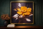 Handmade Flower Canvas Wall Painting – Floral Wall Art for Living Room Decor 4 wall canvas panting 4