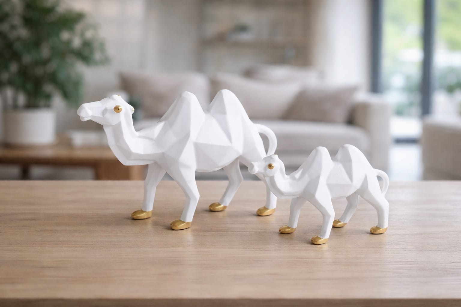 Rajasthani Camel Showpiece Set of 2 - Handcrafted Traditional Camel Figurines for Home Decor