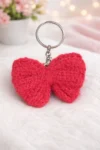 Handmade Crochet Red Bow & Butterfly Keychain – Crochet Red Ribbon Key Chain Gift 4 buterfly key chan 1