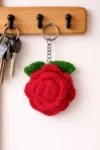 Handmade Crochet Rose Keychain – Cute Floral Key Chain Gift (Pack of 1) 3 gulab key chan 1
